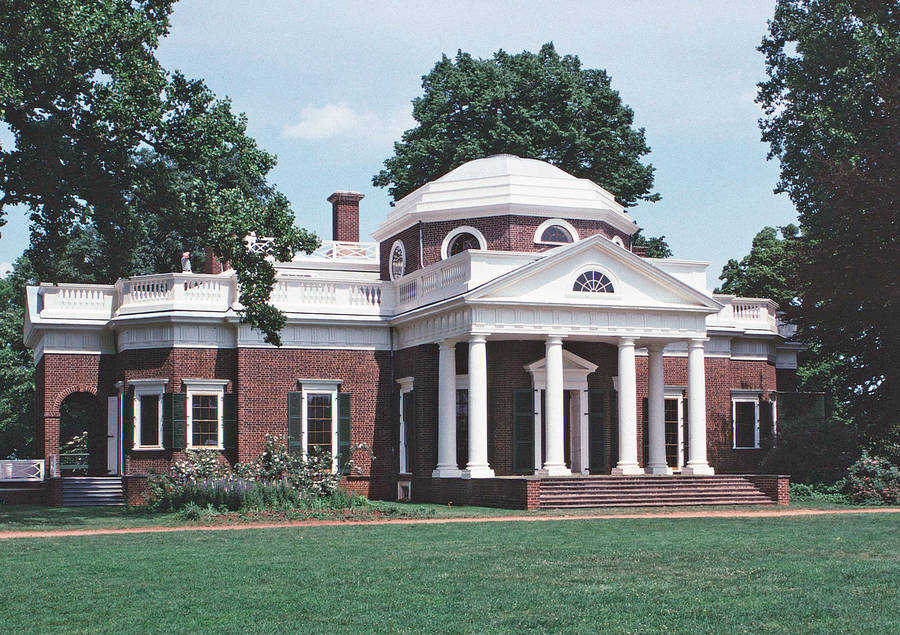 Vintage Postcard Of Historic Monticello Wallpaper