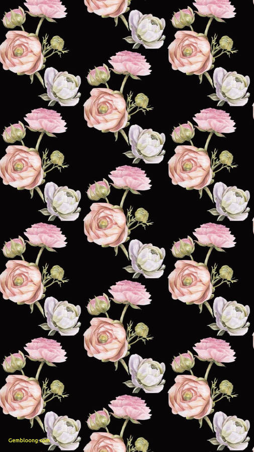 Vintage Rose Cute Dark Girly Wallpaper