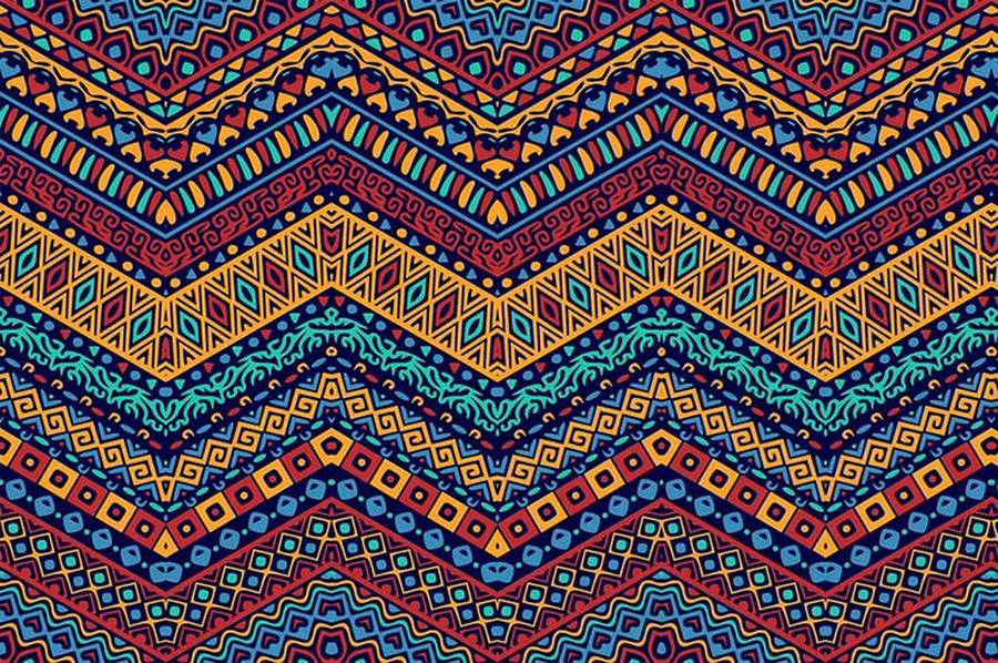 Vintage Tribal Pattern Wallpaper