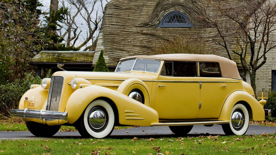 Vintage Yellow Car Wallpaper