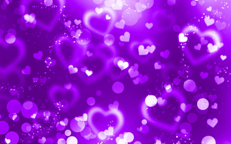 Violet Aesthetic Glaring Hearts Wallpaper