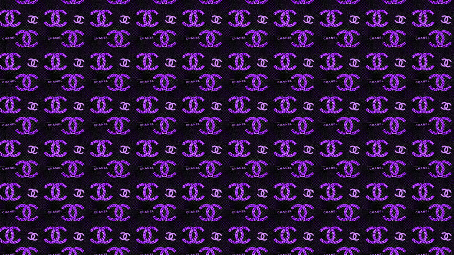 Violet Chanel Logo Pattern Wallpaper