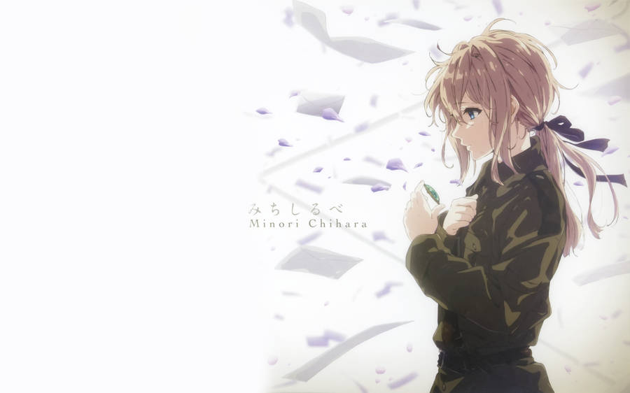 Violet Evergarden Holding Green Gem Wallpaper