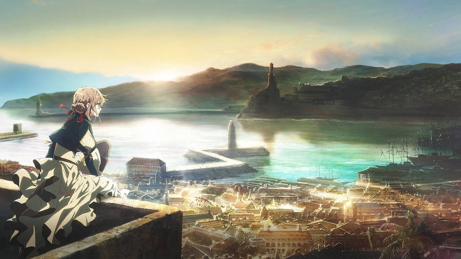 Violet Evergarden Ocean Village Wallpaper