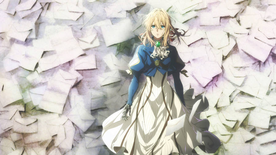 Violet Evergarden On Letters Wallpaper