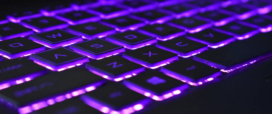 Violet Neon Light Computer Keyboard Wallpaper