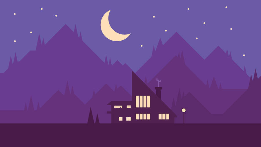 Violet Night Vector Art Wallpaper