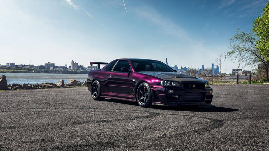 Violet Nissan Skyline Gtr R33 Wallpaper