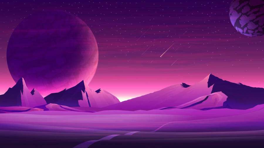 Violet Purple Mars Art Wallpaper