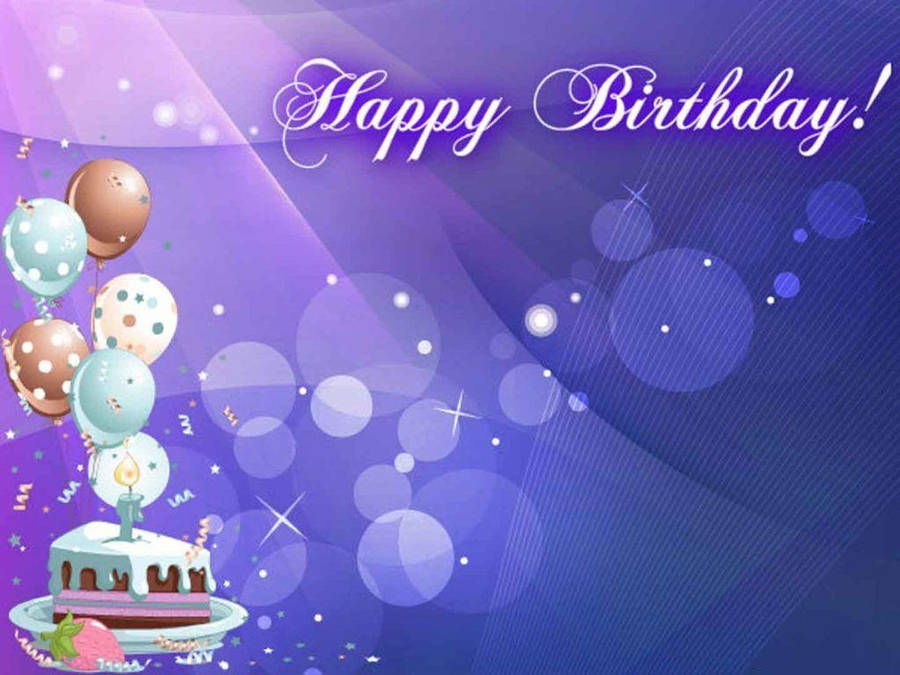 Violet Theme Happy Birthday Background Wallpaper