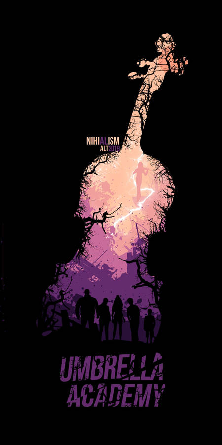 Violin Silhouette The Umbrella Academy Wallpaper