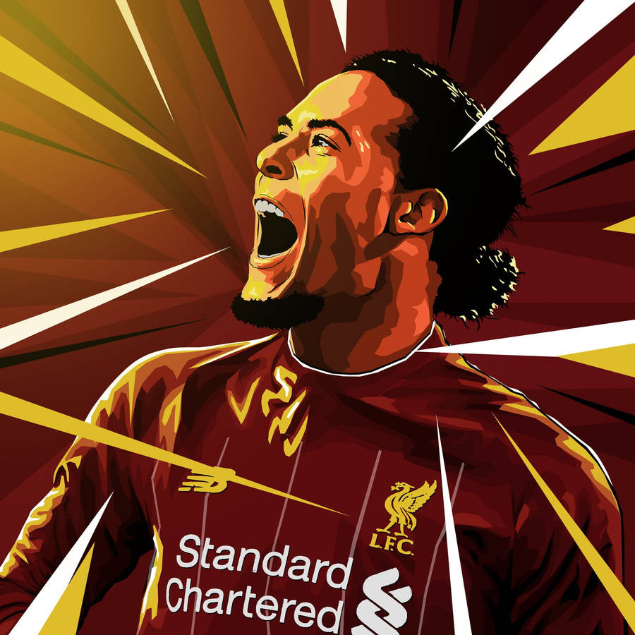 Virgil Van Dijk Digital Drawing Wallpaper