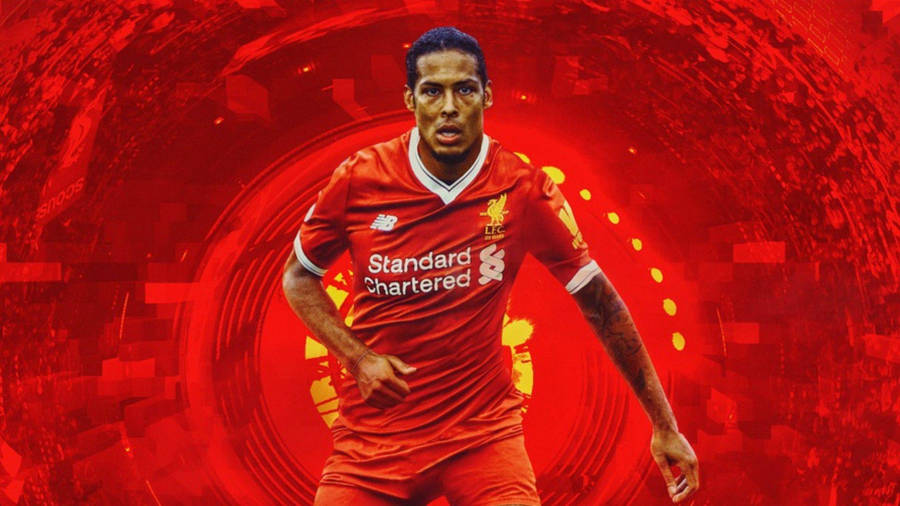 Virgil Van Dijk In Action Art Wallpaper