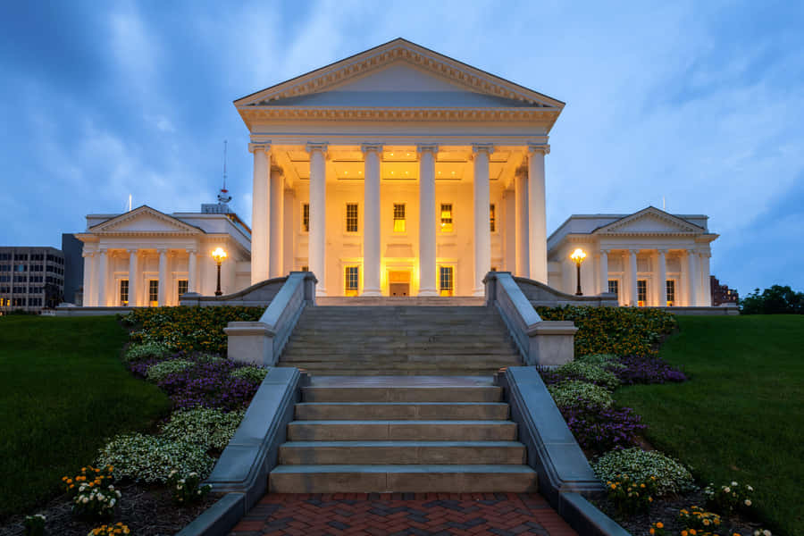 Virginia State Capitol Building Night Wallpaper