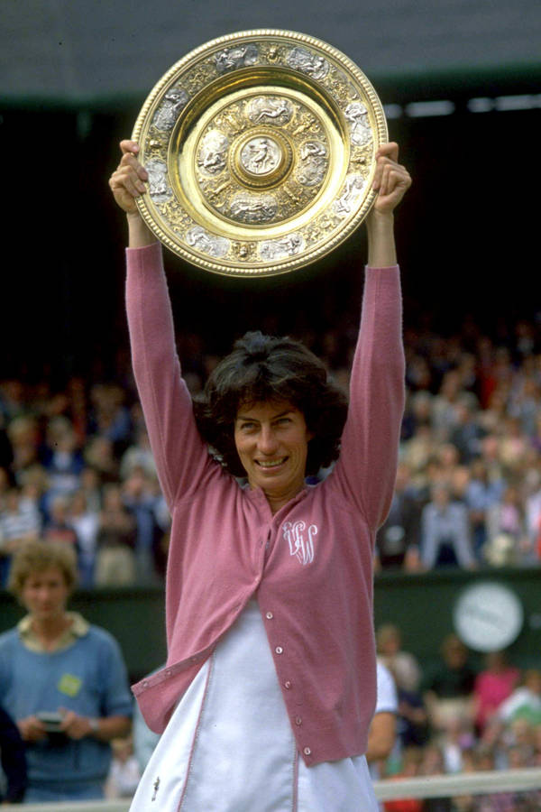 Virginia Wade Celebrating Her Grand Slam Victory Wallpaper