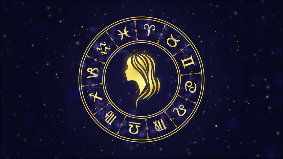 Virgo Zodiac Lady And Chart Wallpaper