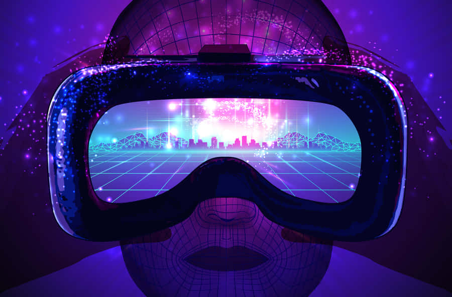 Virtual Reality Headset Cyberspace View Wallpaper