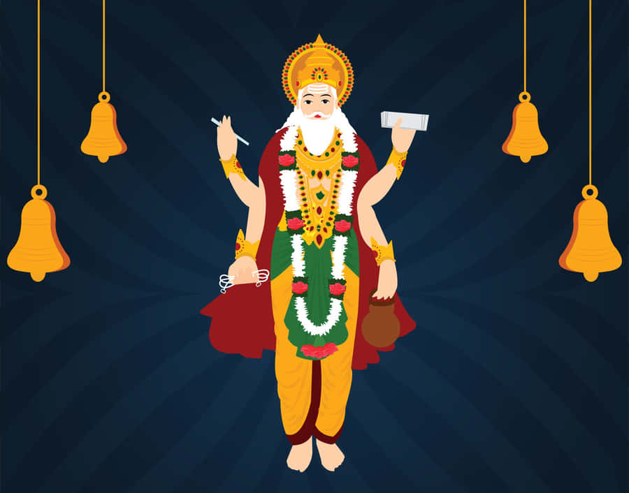 Vishwakarma Hindu God Illustration Wallpaper