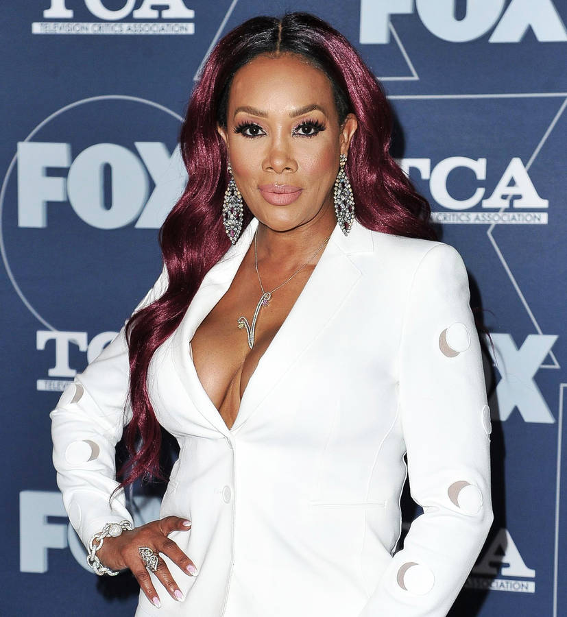 Vivica Fox White Suit Wallpaper