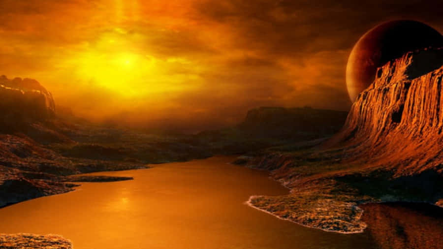 Vivid And Dramatic Volcanic Eruption Wallpaper