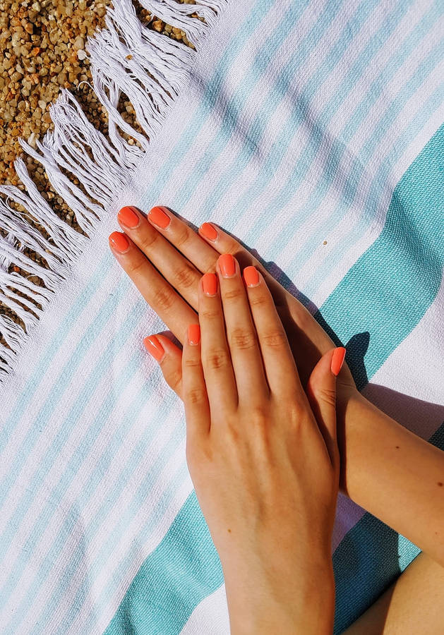 Vivid Orange Nail Polish Wallpaper