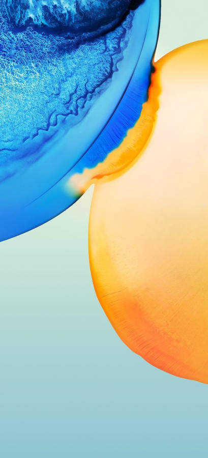 Vivo Y20 Blue And Orange Bubbles Wallpaper