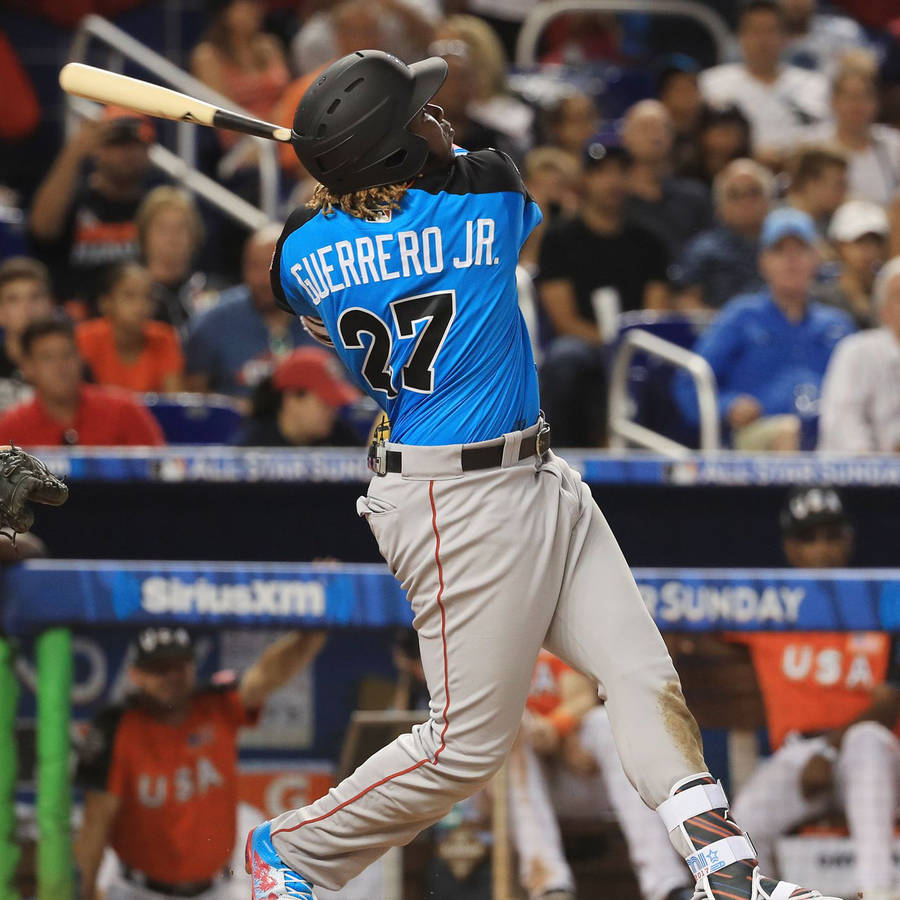 Vladimir Guerrero Jr In Front Of Crowd Wallpaper