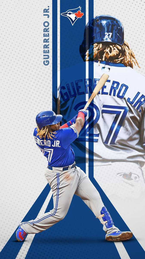 Vladimir Guerrero Jr White And Blue Poster Wallpaper