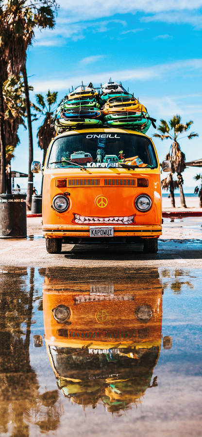 Volkswagen Bus Retro Aesthetic Iphone Wallpaper