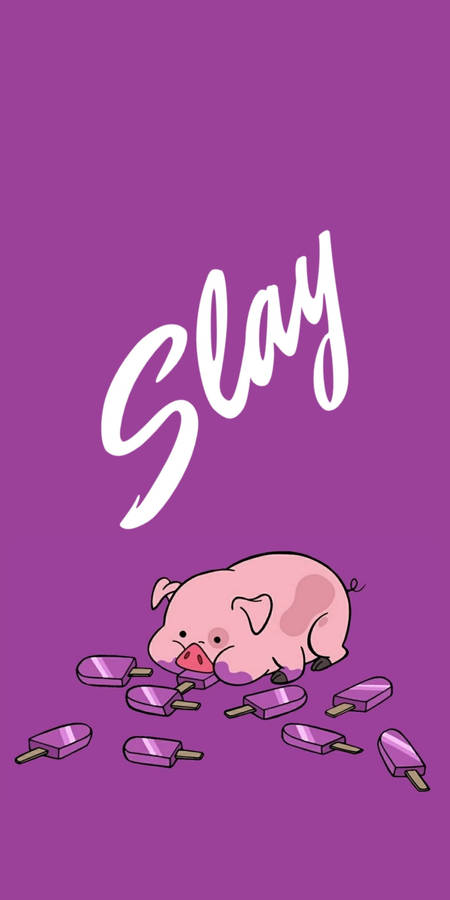 Waddles Eating Ice Cream Wallpaper