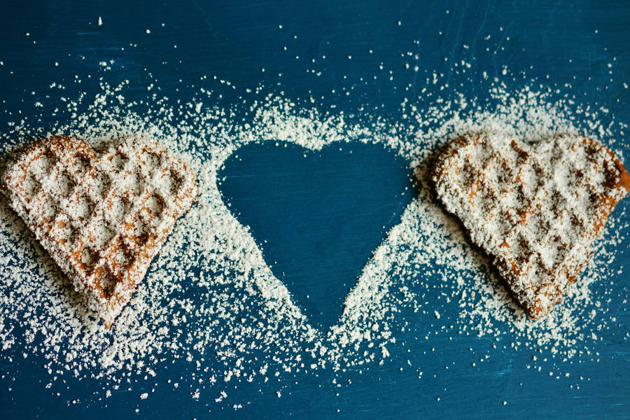 Waffle Hearts Icing Sugar Wallpaper