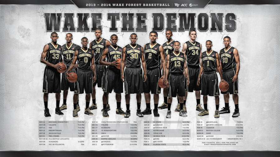 Wake Forest University Basketball Cool Poster Wallpaper