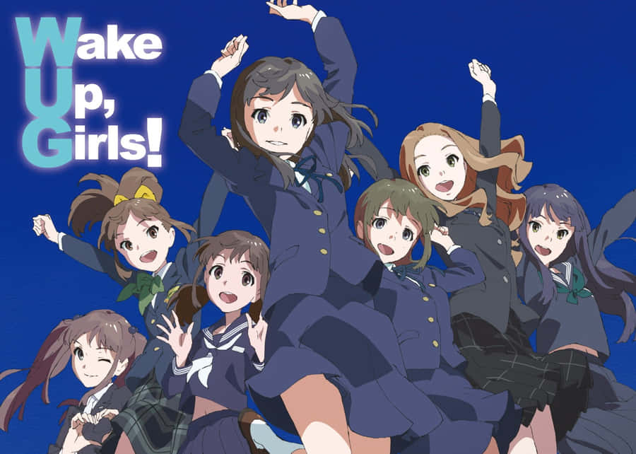 Wake Up Girls Anime Group Pose Wallpaper