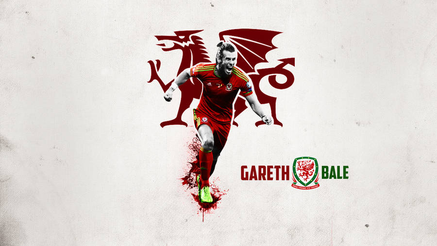 Wales National Football Team Bale And Dragon Emblem Wallpaper