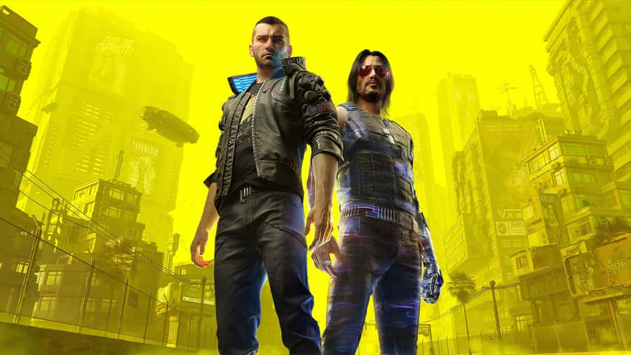 Walk Down The Neon Lit Streets Of Night City With Cyberpunk 2077 Wallpaper