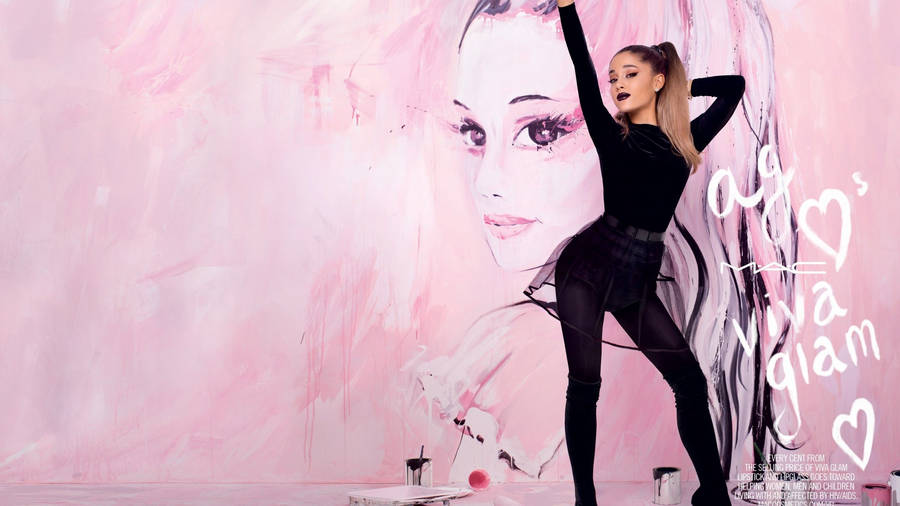 Wall Art Ariana Grande Black Suit Wallpaper