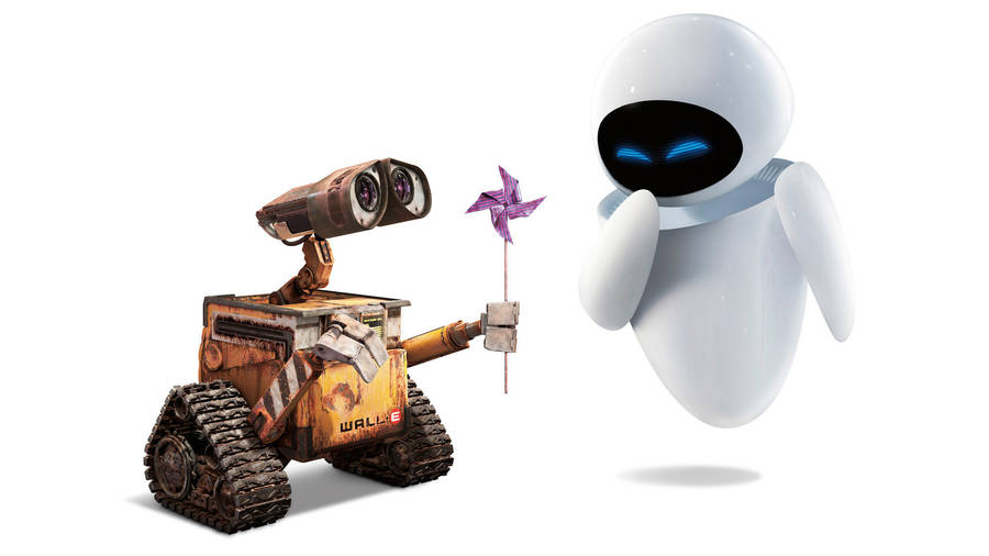 Wall E Gives Pinwheel To Eve Wallpaper