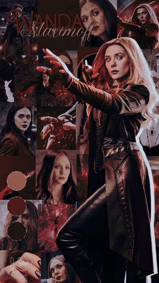 Wanda Maximoff Collage With Palette Wallpaper