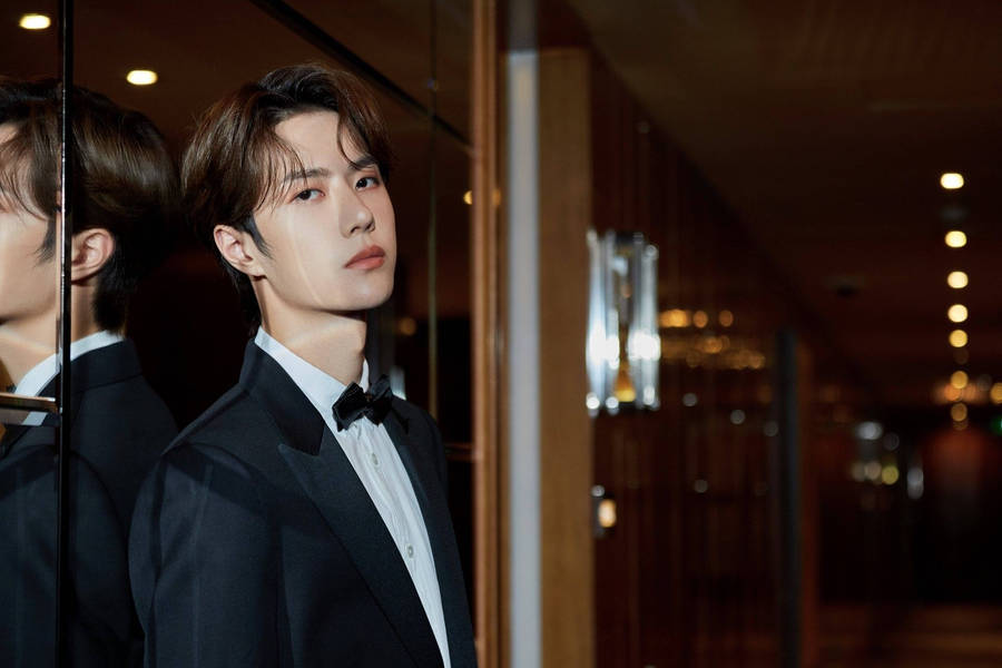 Wang Yibo In Black Suit Wallpaper