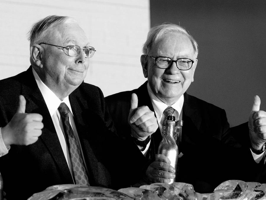 Warren Buffett Charlie Munger Black And White Photography Wallpaper