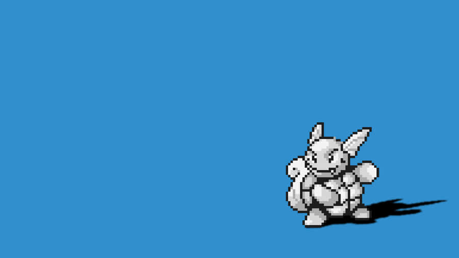 Wartortle Black And White Pixel Art Wallpaper