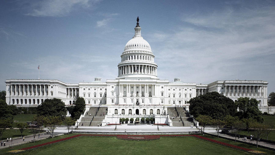 Washington, Dc Capitol Front View Wallpaper