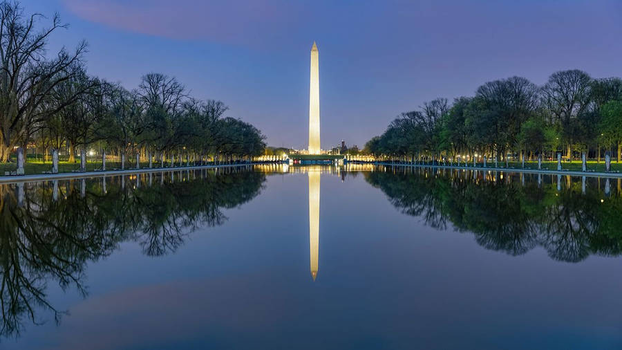 Washington Monument Evening Reflection Wallpaper