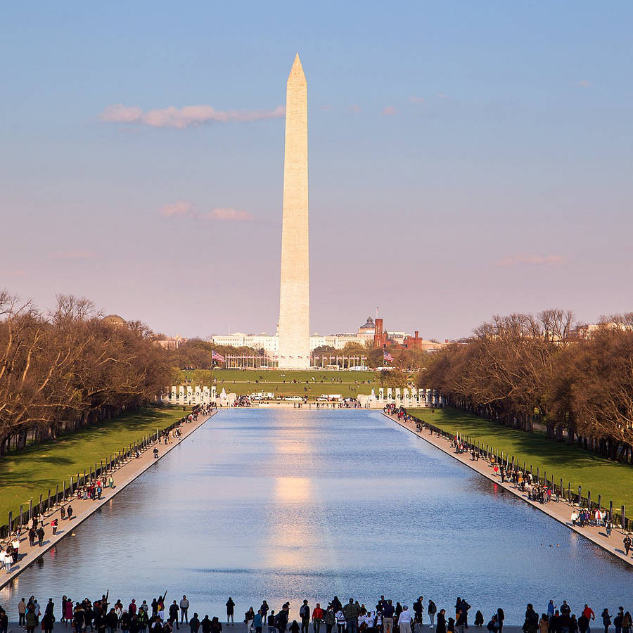 Washington Monument Hazy Reflection Wallpaper