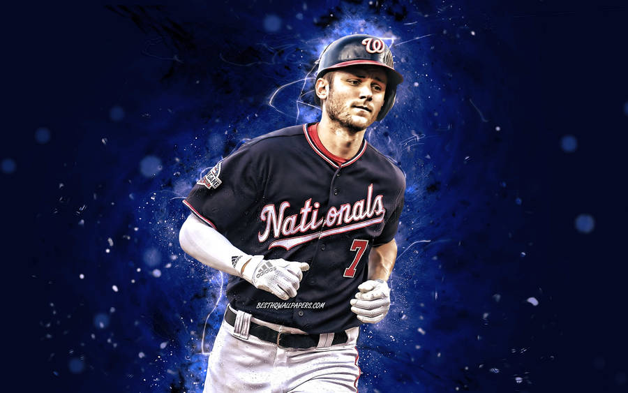 Washington Nationals Trea Turner Blue Wallpaper