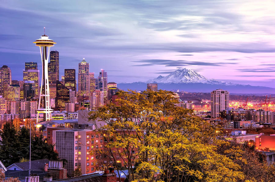 Washington Seattle Urban Cityscape Wallpaper