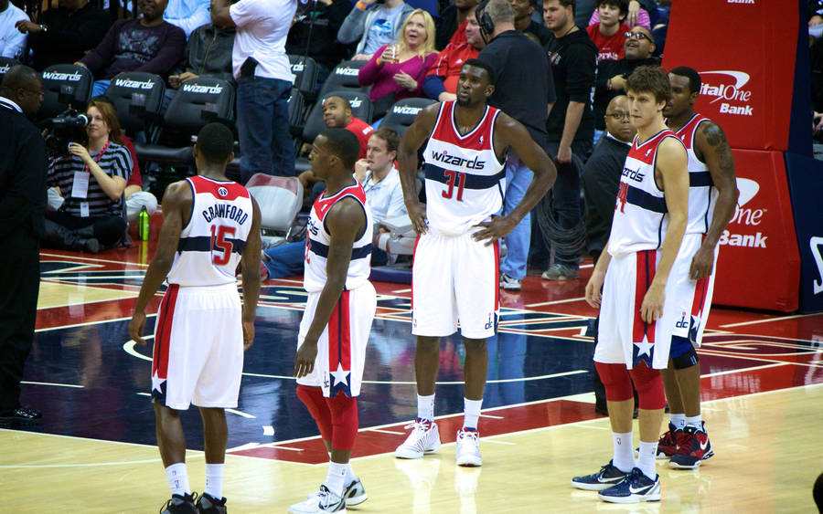 Washington Wizards Players On Court Wallpaper