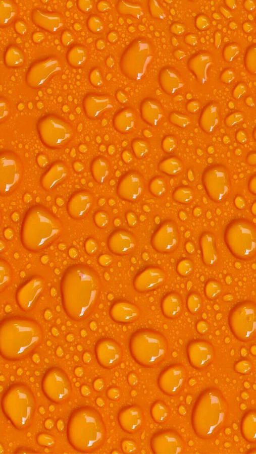 Water Drops Orange Phone Wallpaper