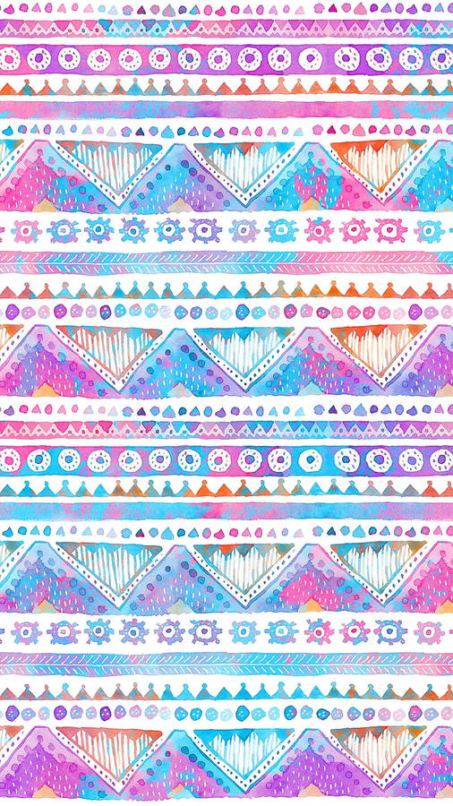 Watercolor Tribal Pattern Wallpaper