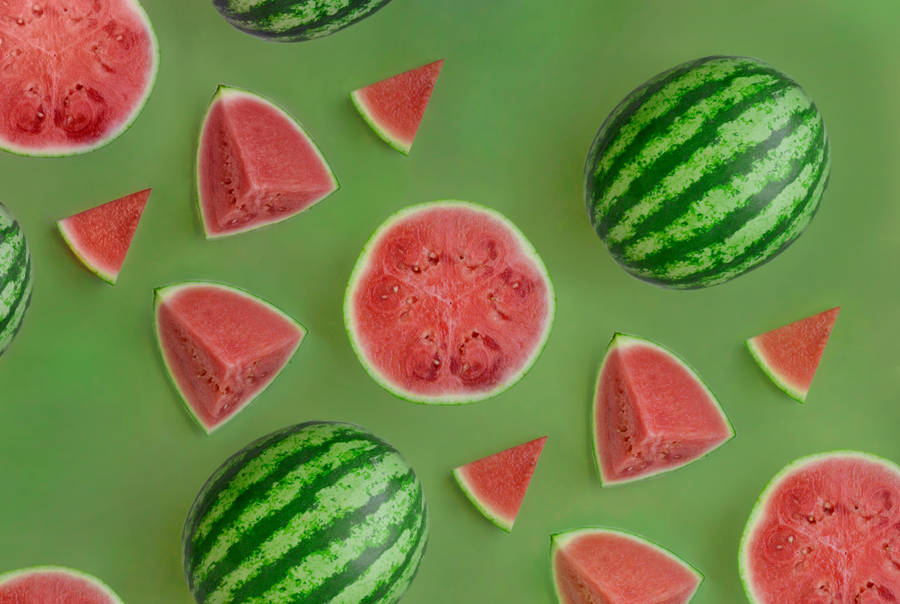 Watermelon Abstract Flat Lay Wallpaper
